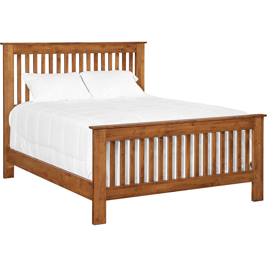 Shaker Slat Full Bed -Tall Footboard - 61243