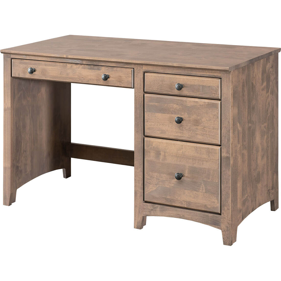 Shaker 4 Drawer Desk - Overhang Top - 6524