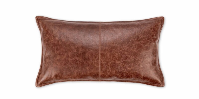 8301V180024C-102926625 Leather Kona Brown Pillow Cov - Image 1