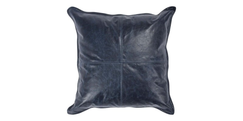 8301V240095C-101318875 Dumont Leather Naval Night Blue Square Pillow Cover - Image 1