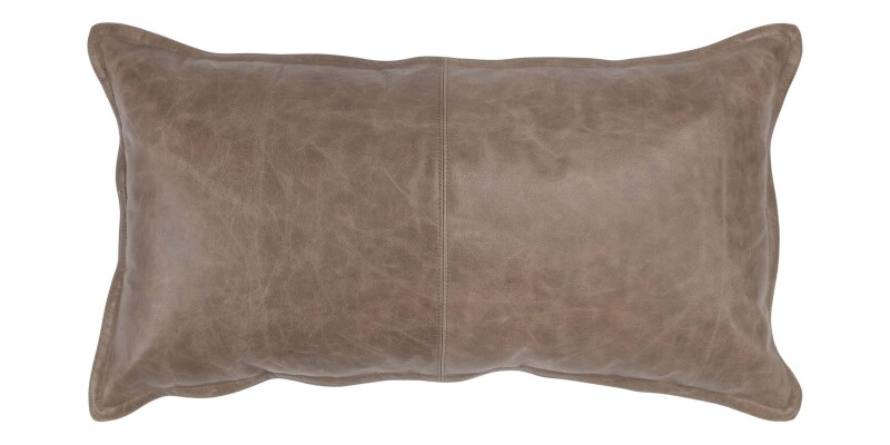 8301V250001K-101360699 Dupont Leather Sandstorm Taupe Lumbar Pillow Cover + Insert - Image 1
