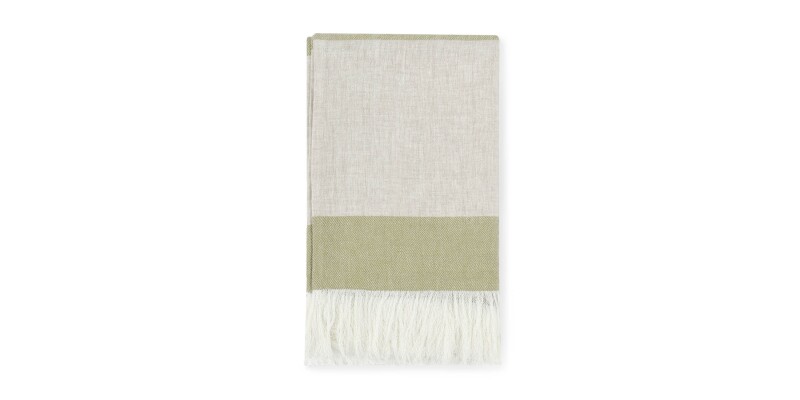 8700V280025TH-101301699 Talara Natural + Green Throw - Image 1