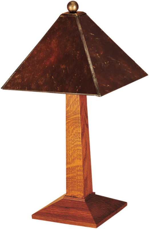 89030M1032-102127755 Small Lamp with Mica Shade - Oak / 032 Onondaga - Image 1