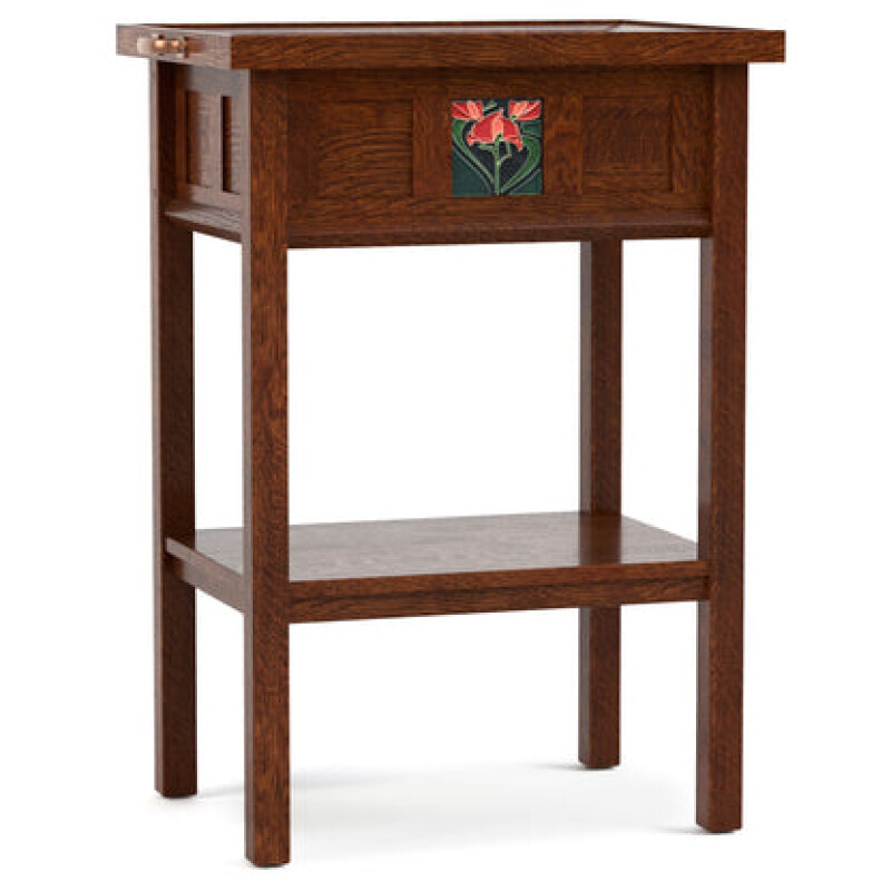 8912514CE032-102116474 Floral Tile Tray Table - 032 Onondaga - Image 1