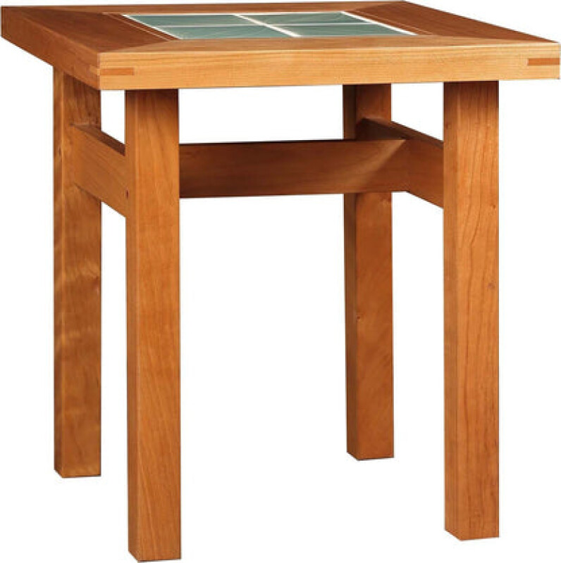 891614OAKC-102116454 Tile Top Tabouret - Oak / Celadon / 032 Onondaga - Image 1
