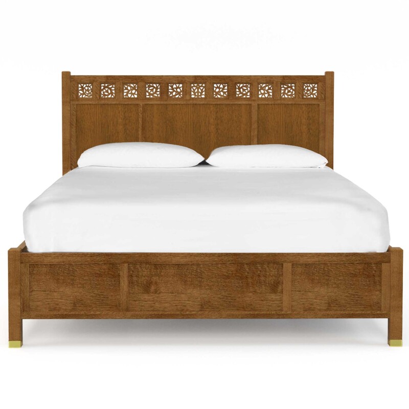 892232Q507-102135656 Surrey Hills Panel Bed - Oak / Queen / 507 Bay Brown - Image 1