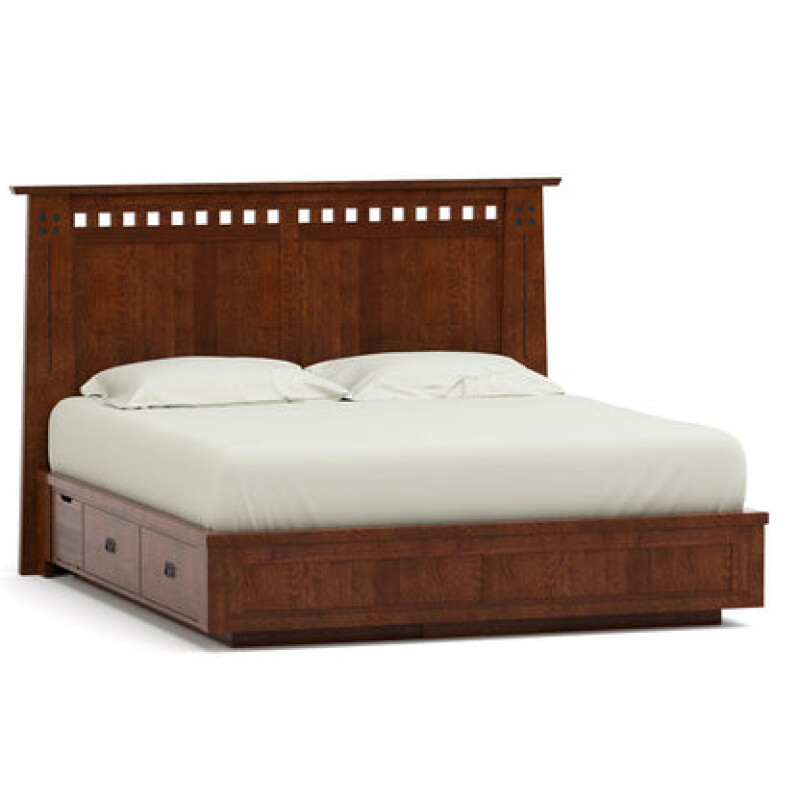 89952KHBPLS032-102136832 Highlands Platform Storage Bed - Headboard with Storage / King / 032 - Onondaga - Image 1