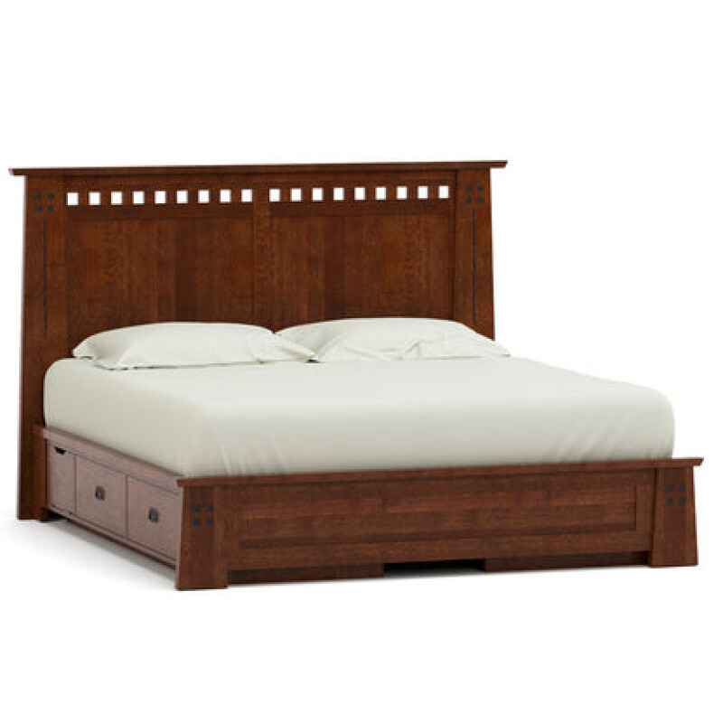 89952KLFBPLS032-102136574 Highlands Platform Storage Bed - Complete Bed with Storage and Low Footboard / King / 032 - Onondaga - Image 1