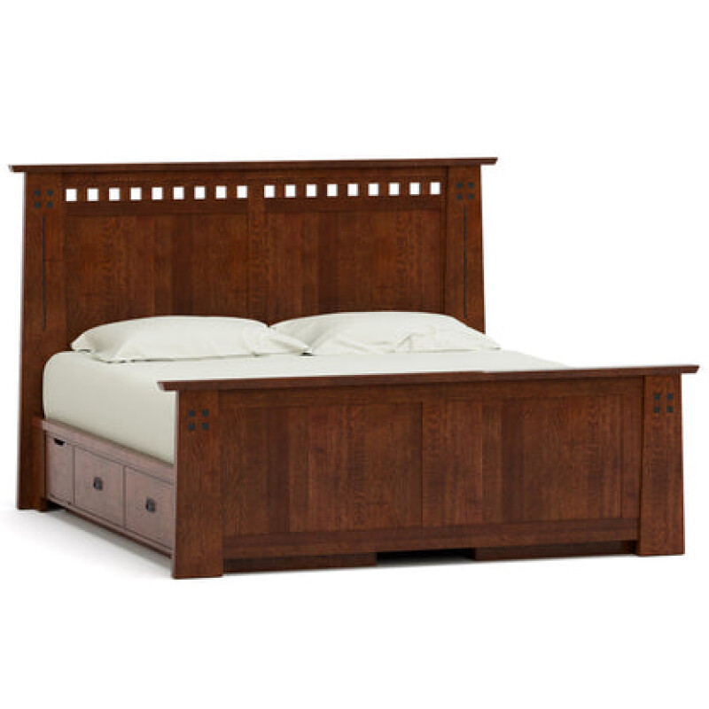 89952KPLS032-102136316 Highlands Platform Storage Bed - Complete Bed with Storage and Tall Footboard / King / 032 - Onondaga - Image 1