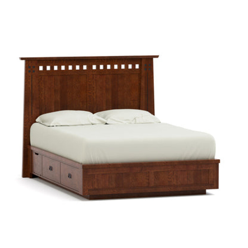 89952QHBPLS032-102136746 Highlands Platform Storage Bed - Headboard with Storage / Queen / 032 - Onondaga - Image 1