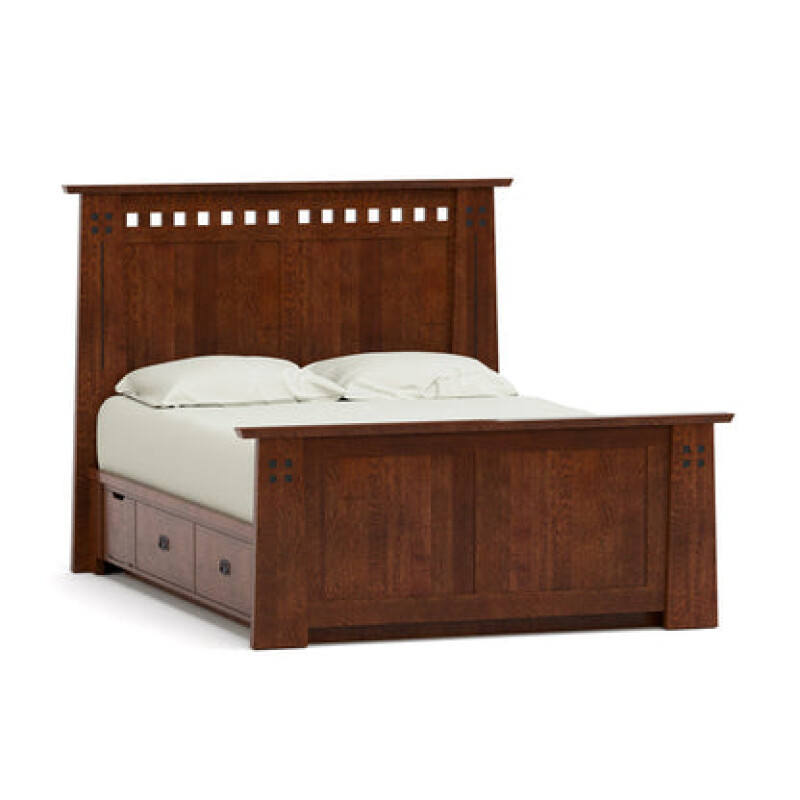 89952QPLS032-102136230 Highlands Platform Storage Bed - Complete Bed with Storage and Tall Footboard / Queen / 032 - Onondaga - Image 1