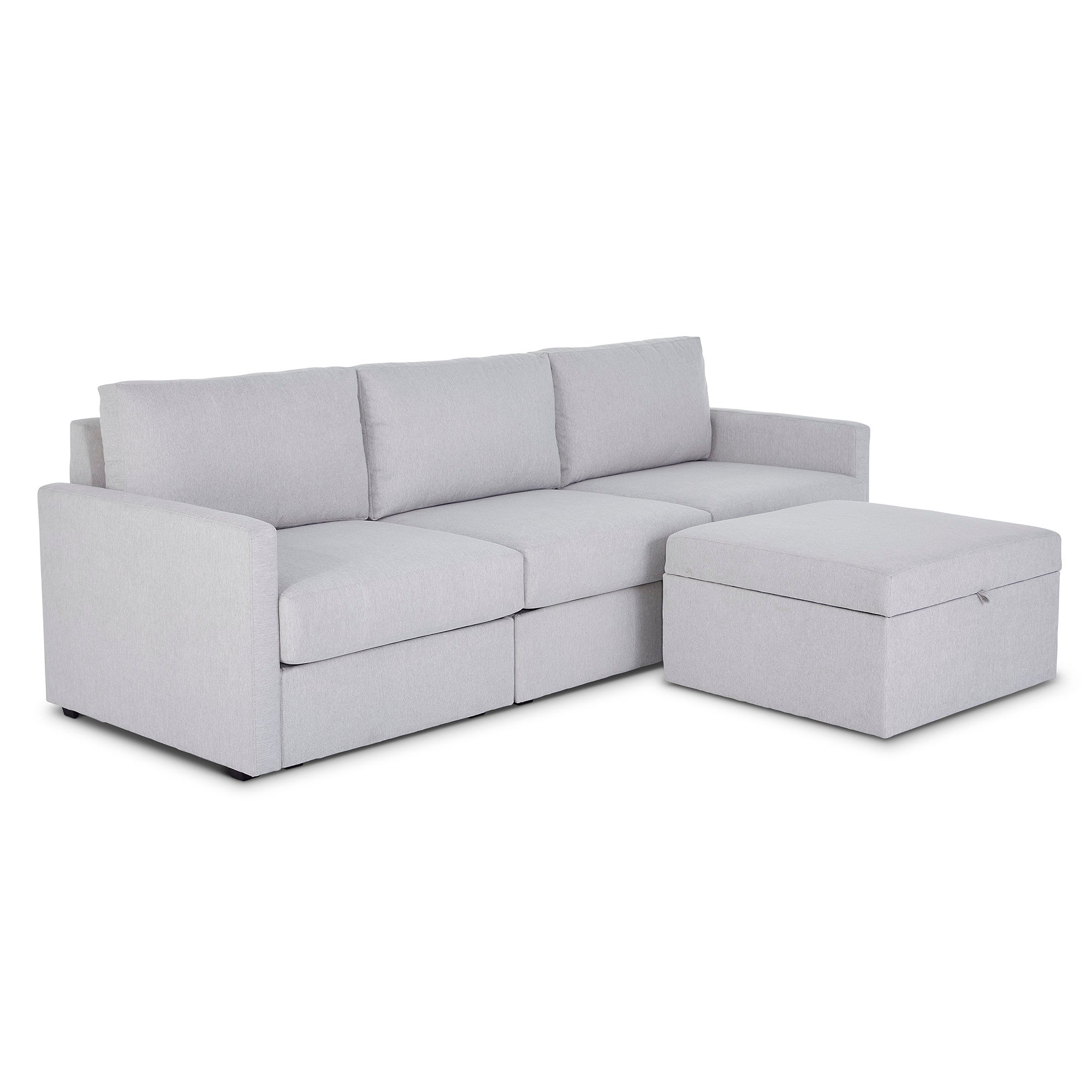 902231NS931301-105407980 Flex Frost Fabric Sofa with Narrow Arm and Storage Ottoman - Image 1