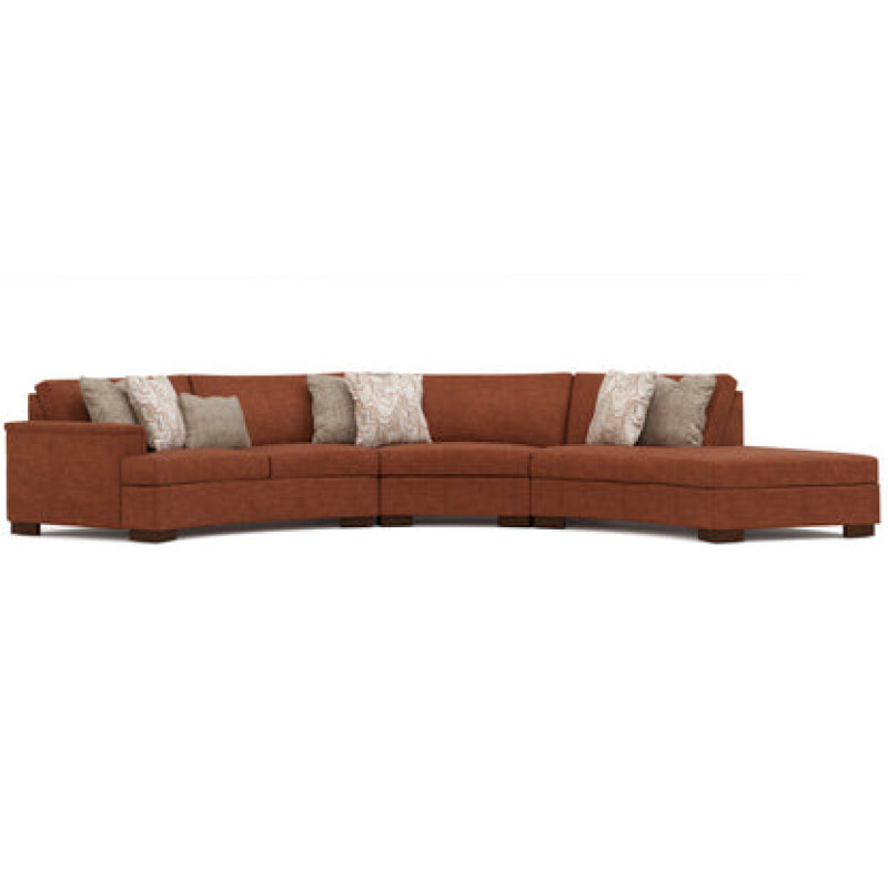 966145LLARGE130585DARKMAPLE-102111753 Hayward Large Curved Sectional - Left-facing (arm on sitter's right) - Image 1