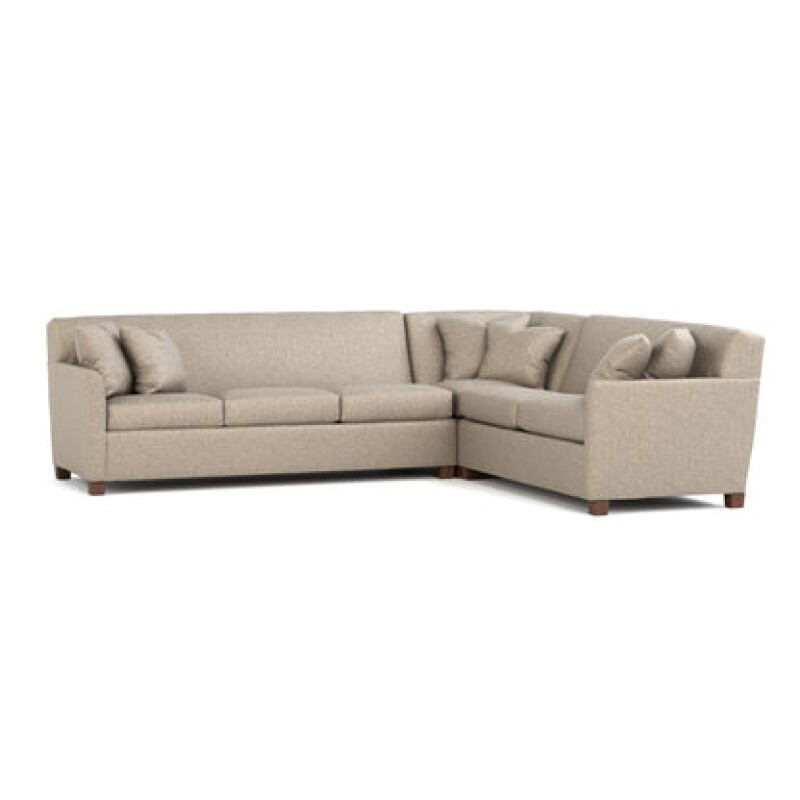 966190RSECT1R2E3D494611WARMWALNUT-104445695 Walnut Grove Design-Your-Own L-Shaped Sectional - Crescent Arm, Tight Back, Tapered Leg / Sofa on right / 4946-11 - Image 1