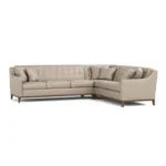 Walnut Grove Design-Your-Own L-Shaped Sectional - Sloped Narrow Track Arm, Tufted Back, Walnut Base / Loveseat on right / 4946-11