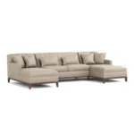 Walnut Grove Design-Your-Own U-Shaped Sectional - Narrow Track Arm, Tufted Back, Walnut Base / 4946-11