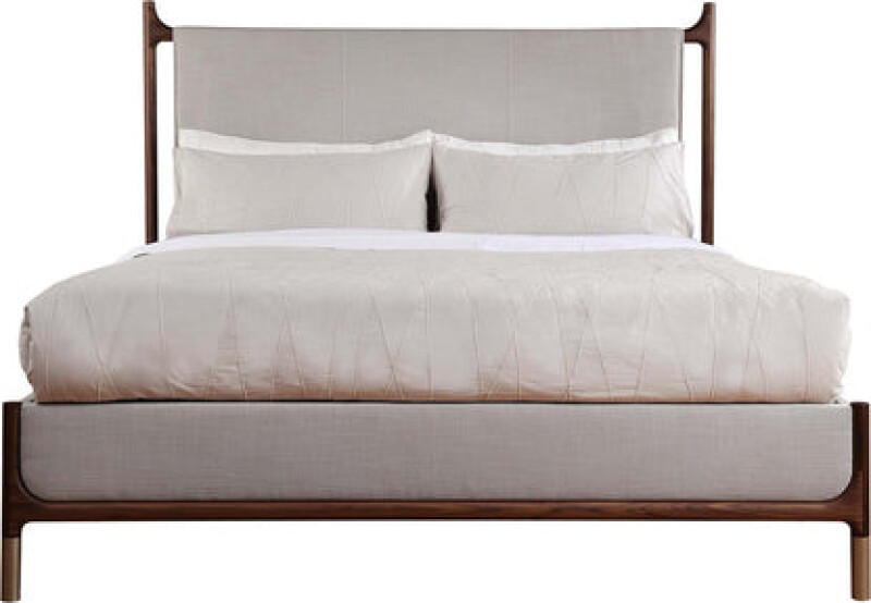 9911KFWNT760531-102135666 Walnut Grove Upholstered Bed - King / Fabric/ 7605-31 - Image 1