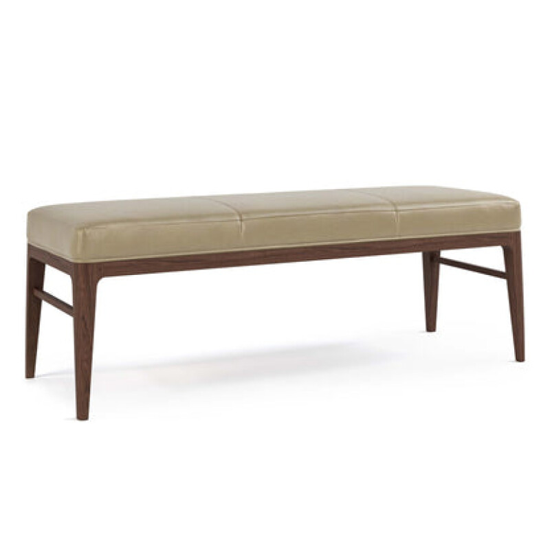 9938LWNT-104446097 Walnut Grove Studio Bench - Salvador Dove Leather - Image 1