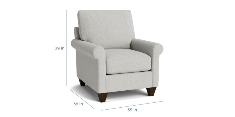 C10012SF25-101337919 True Custom™ True Custom® Roll Arm Accent Chair - Image 1