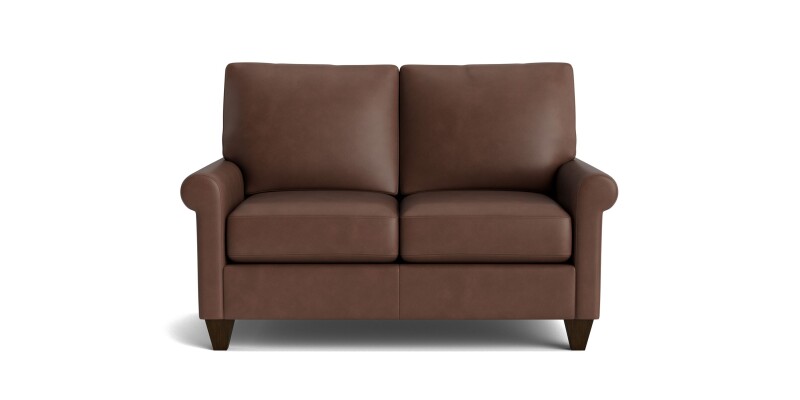 C10022SFL54-101385550 True Custom™ True Custom® Leather Roll Arm Loveseat - Image 1