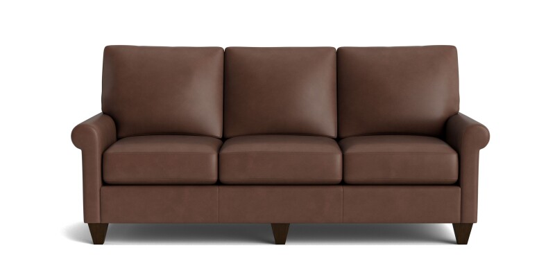 C10072SFL53-101313087 True Custom™ True Custom® Leather Roll Arm Sofa - Image 1