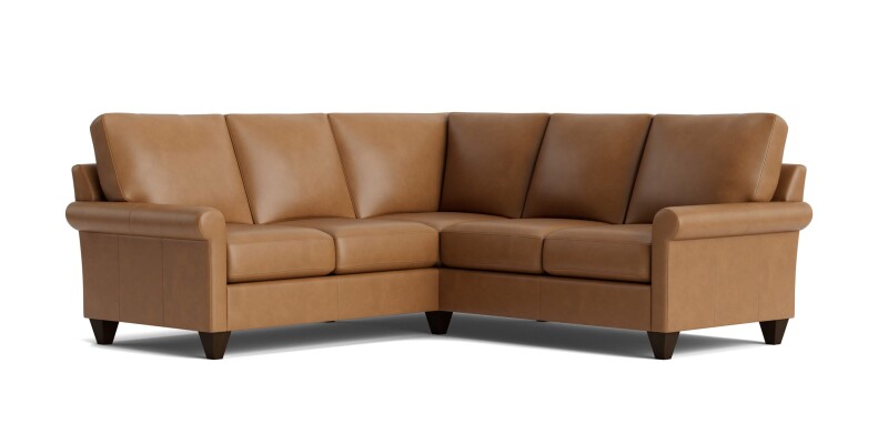 C100L4161SFLKIT53-101312395 True Custom™ True Custom® Leather Roll Arm L-Shaped Sectional - Image 1