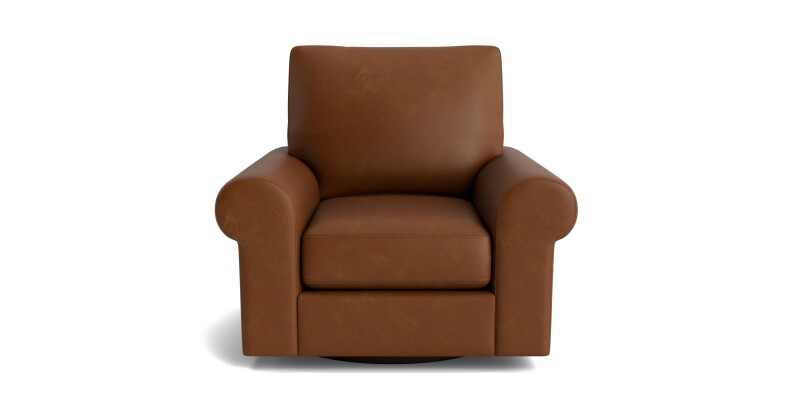 C20005SFL55-101315898 True Custom™ True Custom® Leather Large Roll Arm Swivel Chair - Image 1