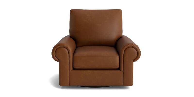 C40005SFL54-101340882 True Custom™ True Custom® Leather Large Panel Arm Swivel Chair - Image 1