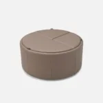 Mingle Round Medium Ottoman With Wood Table And Storage Round Medium Ottoman with Wood Table and Storage