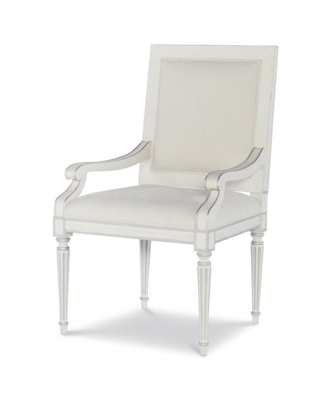 MN5364AV2-103270116 MN5364A-V2 - Barrington Arm Chair - White/Silver - Image 1