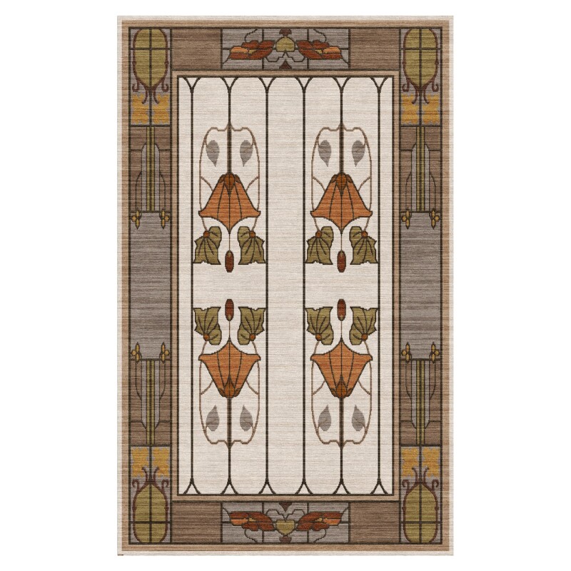 RU1520SMP-102155764 Garden Window Rug, Ivory - Rectangular / 2' 6" x 4' - Image 1