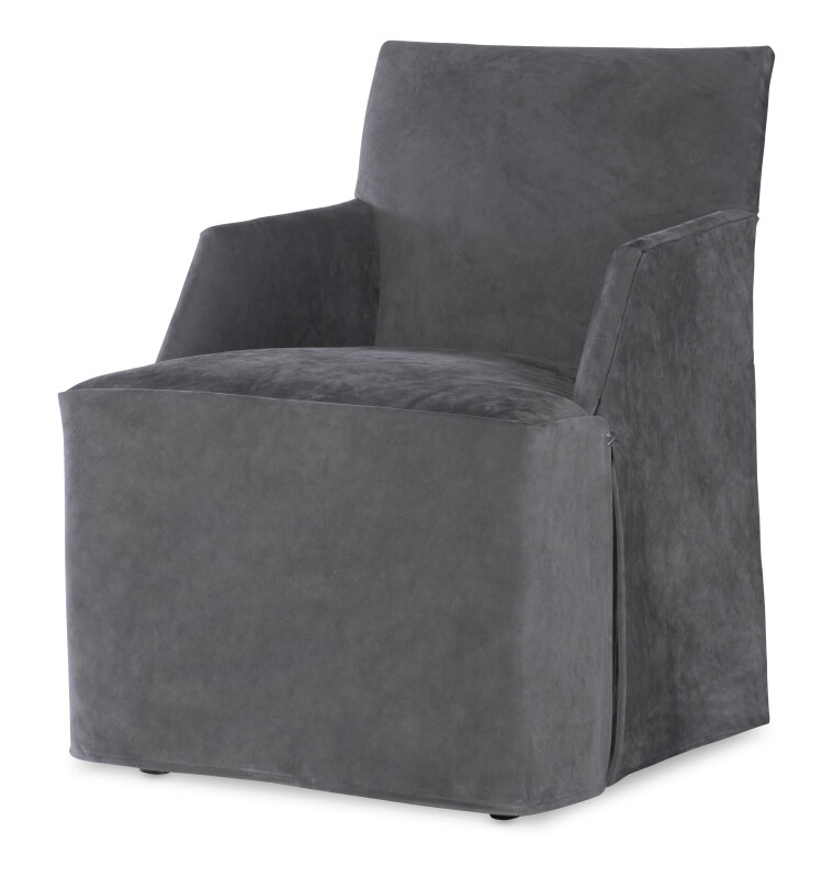TSCCA31806SKV2-103266891 TS-CCA-3180-6SK-V2 - Stefano Skirted Chair - Charcoal Suede - Image 1