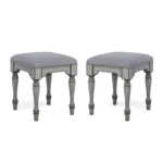 Plymouth Gray Pair of Ottomans