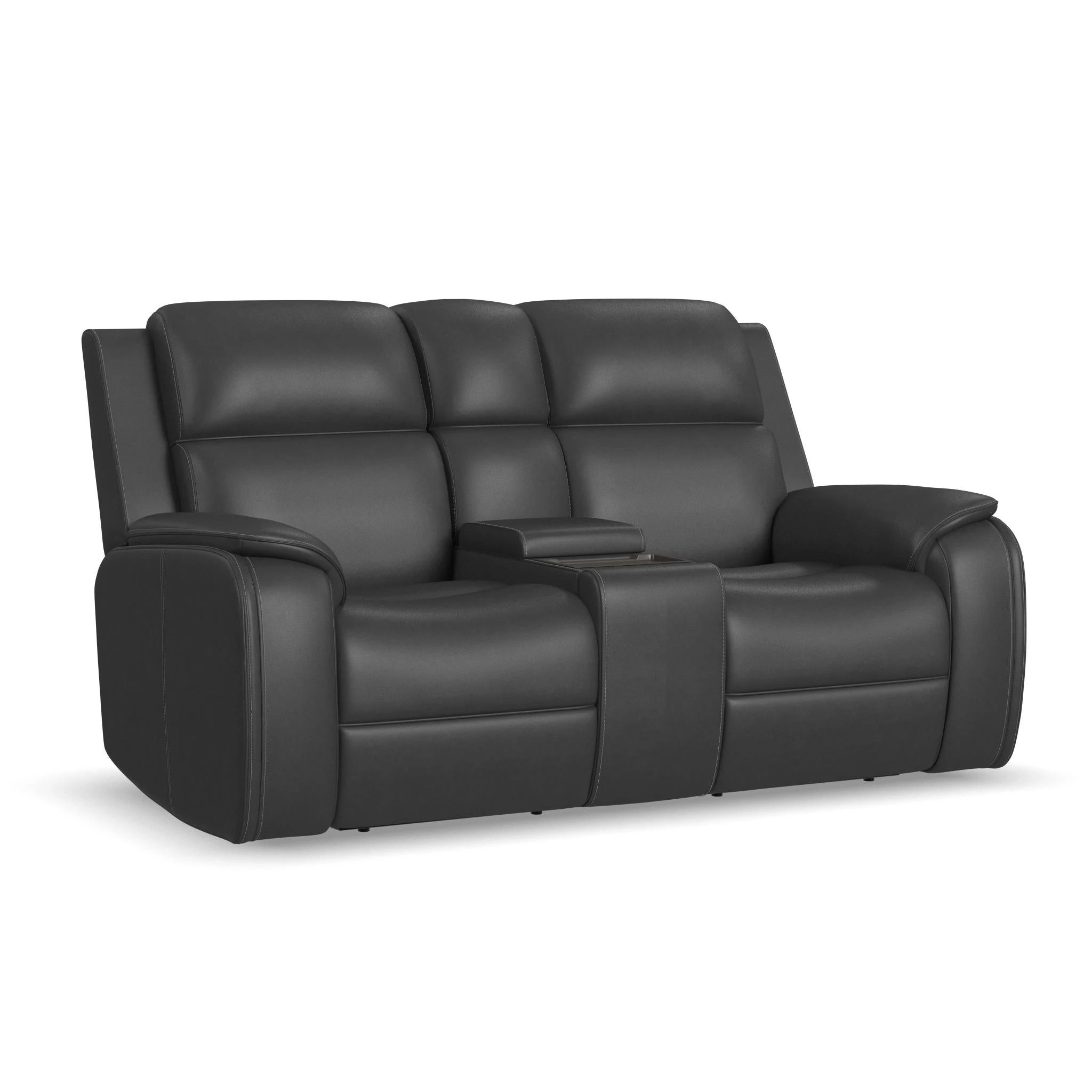 178264P543400-106396652 Ziggy Leather Power Reclining Loveseat with Console, Power Headrest, Lumbar, Heat & Massage - Image 1
