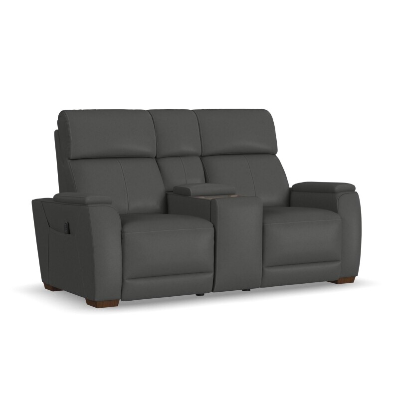 182964P676302-106395772 Vibe Fabric Power Reclining Loveseat with Console, Power Headrest, Lumbar, Heat, Massage & Pulse - Image 1