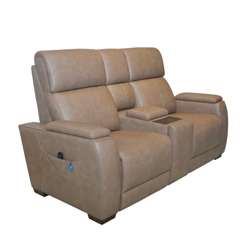 182964P676374-106395739 Vibe Fabric Power Reclining Loveseat with Console, Power Headrest, Lumbar, Heat, Massage & Pulse - Image 1